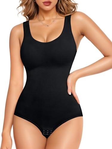 Gotoly Shapewear Damen Bauchweg Stark Formend Body Shaper Hohe Elastizität Shaping Miederbody Nahtlose Formende Bodys Taillenmieder Sculpting Bodysuit (Schwarz, M-L) von Gotoly