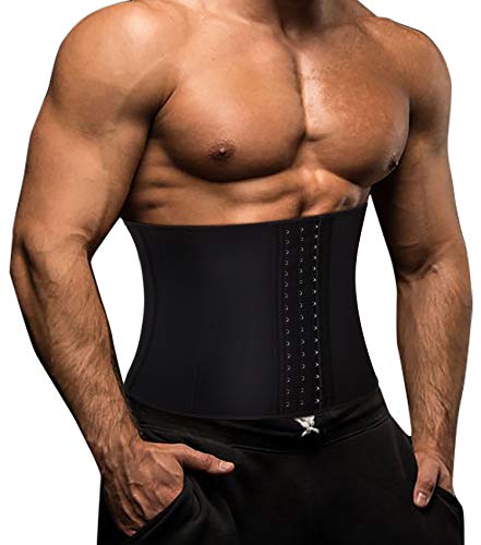 Gotoly Taille Trainer Fitness Gürtel Sauna Bauch Weg Herren Body Shaper Gewichtsverlust Korsett Fettverbrennung Taillenmieder Neoprene Schweiß Rückenbandage (Schwarz, M) von Gotoly