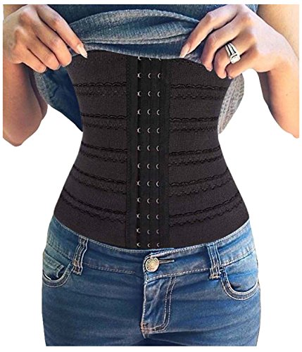 Gotoly Damen Taillenformer Formend Stark Korsett Bauchweg Body Shaper Atmungsaktiv Mieder Waist Training Cincher (Schwarz, Large) von Gotoly