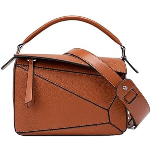 Gotomax handtasche damen mit geometrischem Design, 24,5 x 10,5 x 17 cm, Umhängetasche mit Litschi-Maserung,crossbody bag mit Henkel als Muttertagsgeschenk (Braun) von Gotomax