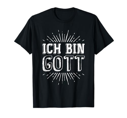 Gott Kollektion Ich bin Gott T-Shirt, Schwarz, Klein, EU, V-Ausschnitt, Halbarm, Unisex-Erwachsene, Damen, Herren, Klassische Passform, Novelty Classic Half Sleeve, Weihnachten, Geburtstag Gott Kollektion Ich bin Gott T-Shirt, Schwarz, Klein, EU, V-Ausschnitt, Halbarm, Unisex-Erwachsene, Damen, Herren, Klassische Passform, Novelty Classic Half Sleeve, Weihnachten, Geburtstag von Gott Kollektion
