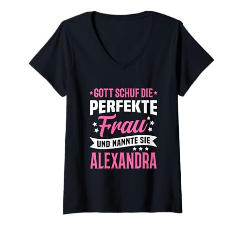 Damen Gott Schuf die perfekte Frau und nannte Alexandra T-Shirt mit V-Ausschnitt Damen Gott Schuf die perfekte Frau und nannte Alexandra T-Shirt mit V-Ausschnitt von Gott schuf / Männer und Frauen Namen