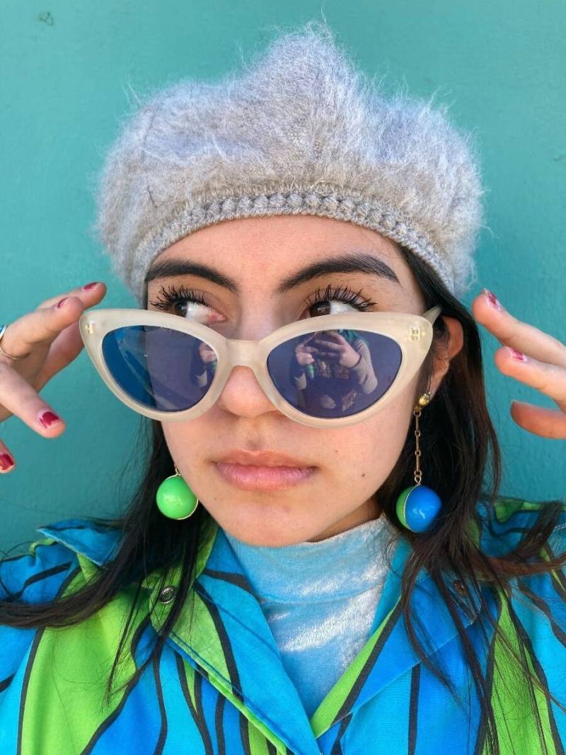 Sandblast Clear Cat Eye Brillengestell Blau Linse Sonnenbrille Sandblast Clear Cat Eye Brillengestell Blau Linse Sonnenbrille von GottaHaveItVenice