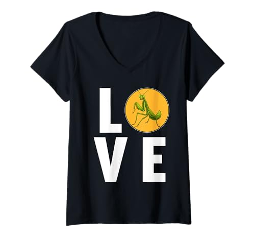 Damen Gottesanbeterinnen Gottesanbeterin T-Shirt mit V-Ausschnitt Damen Gottesanbeterinnen Gottesanbeterin T-Shirt mit V-Ausschnitt von Gottesanbeterinnen Gottesanbeterin Tier Shop