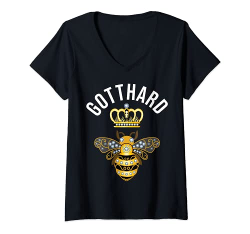 Damen Gotthard Name Gotthard Geburtstag Königin Kronbiene Gotthard T-Shirt mit V-Ausschnitt Damen Gotthard Name Gotthard Geburtstag Königin Kronbiene Gotthard T-Shirt mit V-Ausschnitt von Gotthard Name Shirts & Gifts