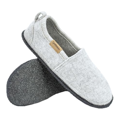 Gottstein Alpaka Slipper Homely für Damen & Herren - Hausschuh aus 100% Alpaka-Wolle Grey, 39 von Gottstein