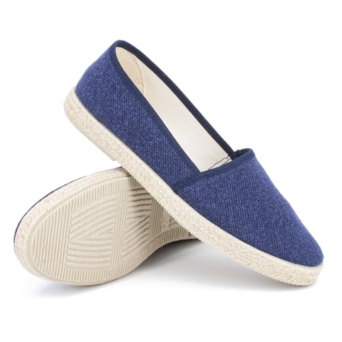 Gottstein Camping Linen Uni V für Damen | Espadrille aus nachhaltiger Leinen Nachtblau, 36 von Gottstein