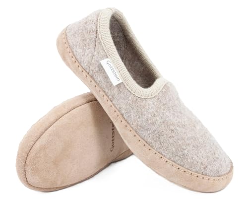Gottstein Filz-Hausschuh Cheyenne für Damen & Herren | Hüttenschuh aus 100% Schurwolle Beige, 36 von Gottstein