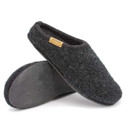 Gottstein Filz-Hausschuh ALP-COMFORT-FE - Damen & Herren Pantoffel aus 100% Schurwolle Kohle, 46 von Gottstein