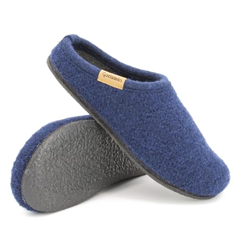 Gottstein Filz-Hausschuh ALP-COMFORT-FE - Damen & Herren Pantoffel aus 100% Schurwolle Ink Blue, 40 von Gottstein