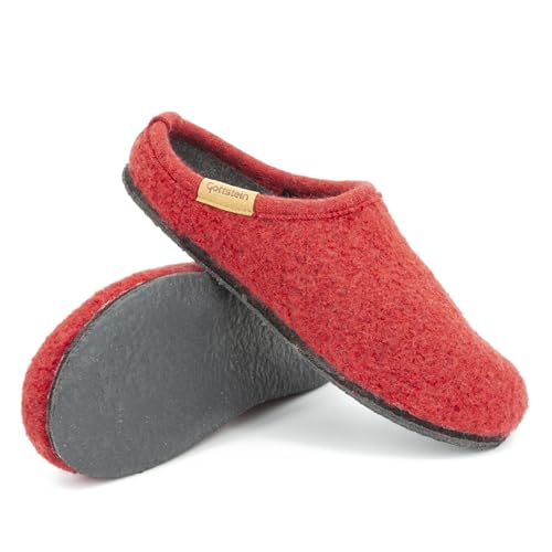 Gottstein Filz-Hausschuh ALP-COMFORT-FE - Damen & Herren Pantoffel aus 100% Schurwolle Red, 36 von Gottstein