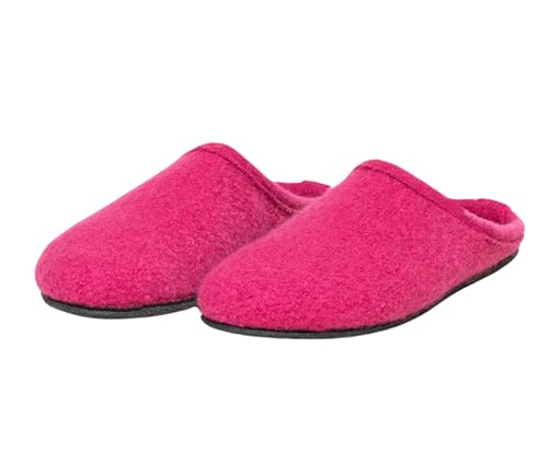 Gottstein Filz-Hausschuh Alpine Light - Damen & Herren Pantoffel aus Reiner Schurwolle mit Rutschfester Latexsohle Himbeer | 40 von Gottstein