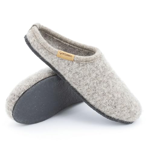 Gottstein Filz-Pantoffel Alpine Light Natur - Damen & Herren Hausschuh aus Reiner Schafwolle mit Rutschfester Latexsohle Shetlandschaf | 41 von Gottstein