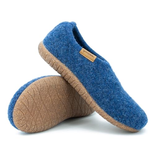 Gottstein Filz-Hausschuh Alpine Midcut - Damen & Herren Pantoffel aus 100% Schurwolle mit Komfort-Einlagesohle Jeans, 38 von Gottstein