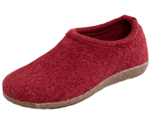 Gottstein Filz-Hausschuh Alpine Midcut RU - Damen & Herren Pantoffeln aus Reiner Schurwolle mit Rutschfester Kork-Gummi-Sohle Red | 36 von Gottstein