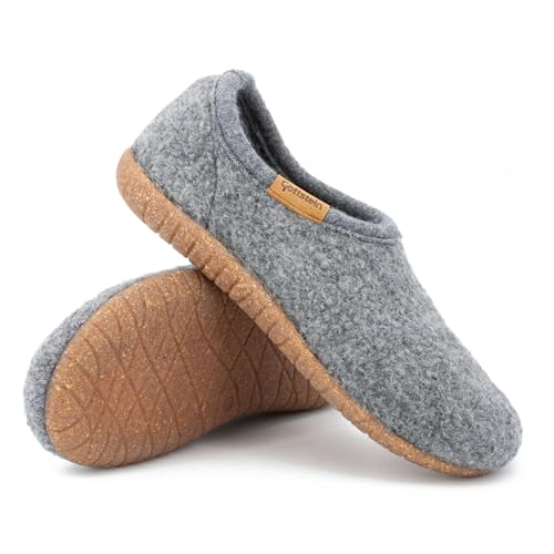Gottstein Filz-Hausschuh Alpine Midcut - Damen & Herren Pantoffel aus 100% Schurwolle Graumele, 40 von Gottstein