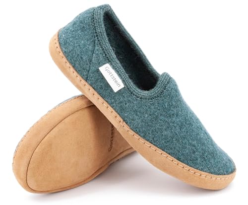 Gottstein Filz-Hausschuh Cheyenne für Damen & Herren | Flexibler & Leichter Hüttenschuh aus Walkstoff mit bequemer Ledersohle | 100% Reine Schurwolle Oceangreen | 38 Gottstein Filz-Hausschuh Cheyenne für Damen & Herren | Flexibler & Leichter Hüttenschuh aus Walkstoff mit bequemer Ledersohle | 100% Reine Schurwolle Oceangreen | 38 von Gottstein