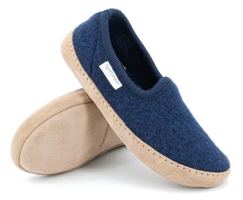 Gottstein Filz-Hausschuh Cheyenne für Damen & Herren | Hüttenschuh aus 100% Schurwolle Ink Blue, 39 von Gottstein