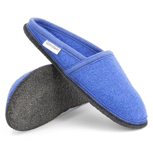 Gottstein Filz-Hausschuh Villach - Pantoffel für Damen & Herren aus 100% Schurwolle Royalblau, 38 von Gottstein