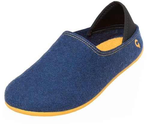 Gottstein Filzhausschuh Wool Slip-On für Damen & Herren - Stylisher Hausschuh mit weichem Fersenriemen - Filzhausschuh mit Gummi-Sohle für Drinnen & Draußen Midnight/Lux | 40 von Gottstein