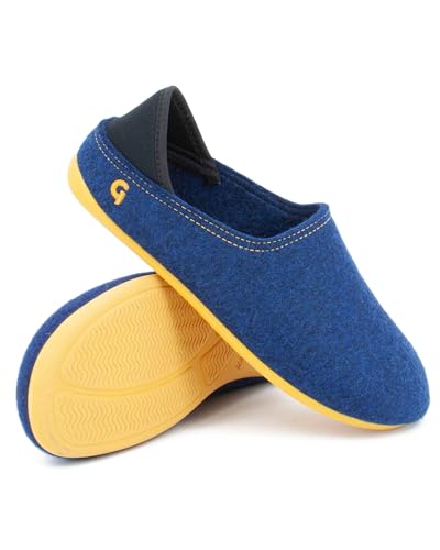 Gottstein Filzhausschuh Wool Slip-On aus 100% Schurwolle - für Damen & Herren - Rutschfeste Gummisohle Midnight/lux, 40 von Gottstein