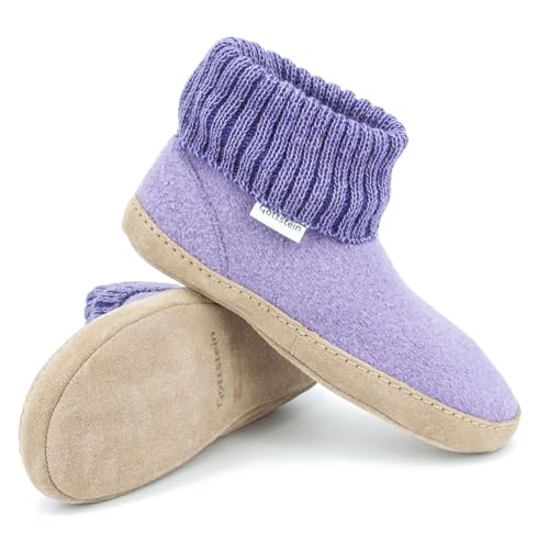 Gottstein Hüttenschuh Dakota aus 100% Schurwolle - Filz-Hausschuh für Damen & Herren = 14661 Lavender Fog, 40 von Gottstein
