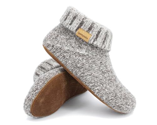 Gottstein Hüttenschuh Knit Boot aus 100% Alpaka-Wolle - Nachhaltige Hausschuhe handgemacht in Tirol Grey, 39 von Gottstein