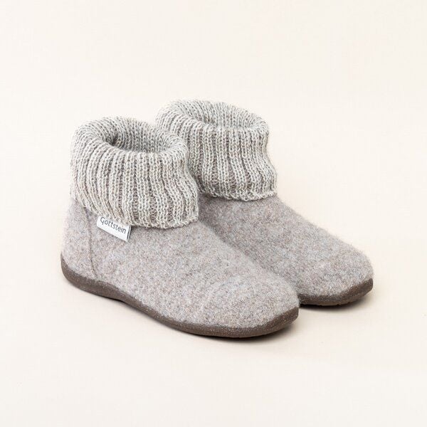 Gottstein Kinder Hüttenschuh Alpine Boot RU - Aus reiner Bio-Schafwolle für Jungen & Mädchen mit Gummisohle - Hausschuh Made in Tirol von Gottstein