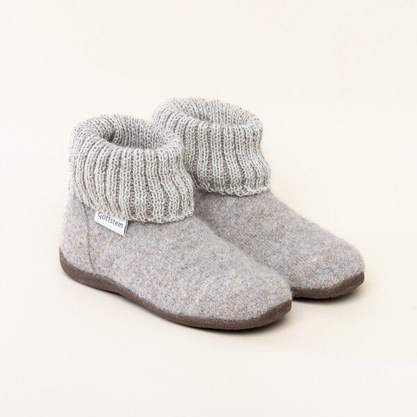 Gottstein Kinder Hüttenschuh Alpine Boot RU - Aus reiner Bio-Schafwolle für Jungen & Mädchen mit Gummisohle - Hausschuh Made in Tirol von Gottstein