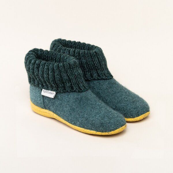 Gottstein Kinder Hüttenschuh Alpine Boot RU - Aus reiner Bio-Schafwolle für Jungen & Mädchen mit Gummisohle - Hausschuh Made in Tirol von Gottstein