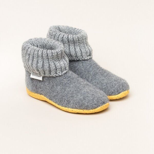 Gottstein Kinder Hüttenschuh Alpine Boot RU - Aus reiner Bio-Schafwolle für Jungen & Mädchen mit Gummisohle - Hausschuh Made in Tirol von Gottstein