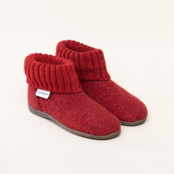 Gottstein Kinder Hüttenschuh Alpine Boot RU - Aus reiner Bio-Schafwolle für Jungen & Mädchen mit Gummisohle - Hausschuh Made in Tirol von Gottstein