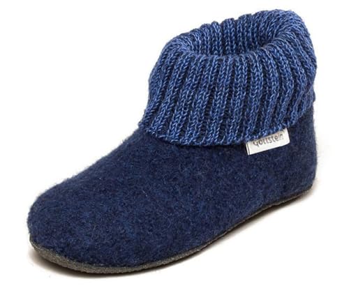 Gottstein Kinder-Hüttenschuh Alpine Boot FE - Kinderhausschuh für Mädchen & Jungen aus 100% Schurwolle Ink Blue, 29 von Gottstein