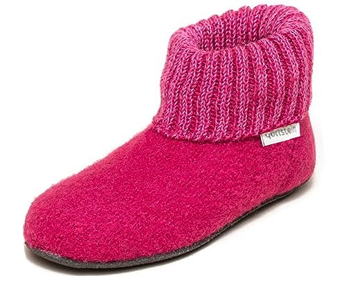 Gottstein Kinder-Hüttenschuh Alpine Boot FE - Kinderhausschuh für Mädchen & Jungen aus 100% Schurwolle Raspberry, 31 von Gottstein