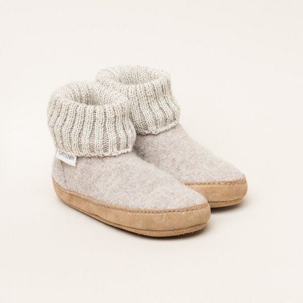 Gottstein Kinder Hüttenschuh Alpine Boot LE - Aus reiner Bio-Schafwolle für Jungen & Mädchen mit Ledersohle - Hausschuh Made in Tirol von Gottstein