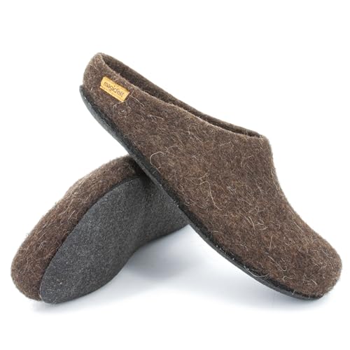 Magicfelt AT 719 Filz-Hausschuh - für Damen & Herren | Pantoffel aus 100% Schurwolle Bergschaf Braun, 39 von Gottstein