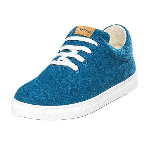 Gottstein Wool Walker 101 - Woll Sneaker für Damen & Herren | stylische Sneaker aus feinster Wolle - Obermaterial 100% Schurwolle - Gummisohle Petrol, 40 | Woll-Sneaker von Gottstein