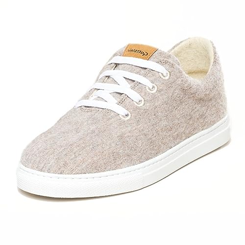 Gottstein Wool Walker 101 - Woll Sneaker für Damen & Herren | stylische Sneaker aus feinster Wolle - Obermaterial 100% Schurwolle - Gummisohle Beige, 42 | Woll-Sneaker von Gottstein