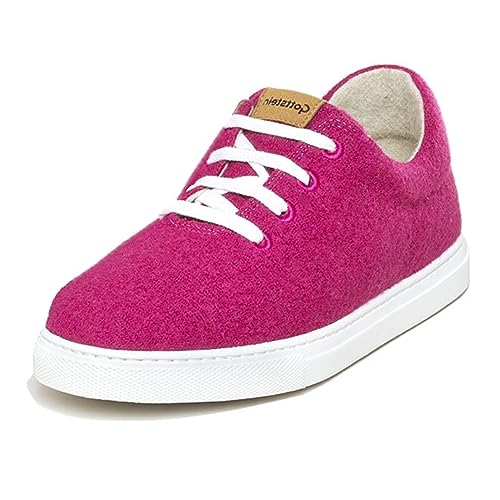 Gottstein Wool Walker 101 - Woll Sneaker für Damen & Herren | stylische Sneaker aus feinster Wolle - Obermaterial 100% Schurwolle - Gummisohle Himbeer, 36 | Woll-Sneaker von Gottstein