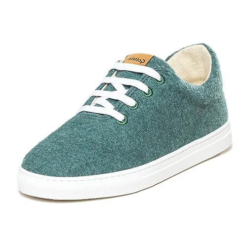 Gottstein Wool Walker 101 - Woll Sneaker für Damen & Herren | stylische Sneaker aus feinster Wolle - Obermaterial 100% Schurwolle - Gummisohle Oceangreen, 42 | Woll-Sneaker von Gottstein