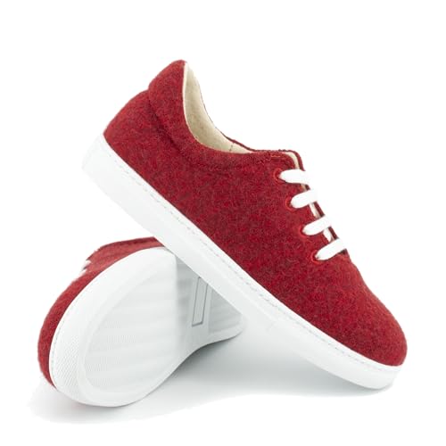 Gottstein Wool Walker 101 - Woll Sneaker für Damen & Herren aus 100% Schurwolle Red, 36 | Woll-Sneaker von Gottstein