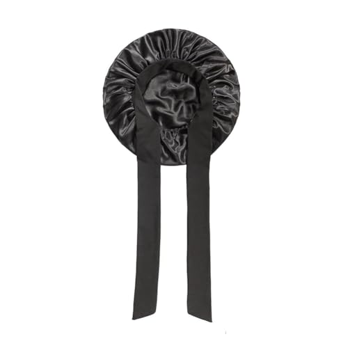 Goufride Damen-Mütze, Nachtschlaf-Duschhaube, Hochelastische Haarhaube, Kopfbedeckung, Haarpflegehaube, Schlummertrunk, Langlebig, Hohe Qualität, Schwarz von Goufride