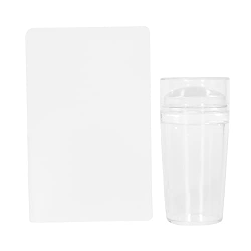 Goufride Neue Nagel Kunst Schablone Aus Reinem Transparentem Gelee Silikon Nagel, Die Teller Schaber Kappe Durchdringt, Transparente 2,8 Cm Nagel Stempel Nagel Kunst von Goufride