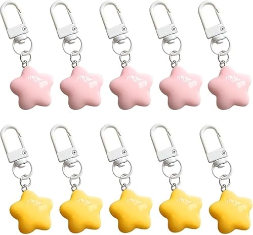 10 Stück Stern Schlüsselband Auto Schlüsselanhänger Männer Pentagramm Schlüsselanhänger Damen Schlüsselringe Schlüsselring Autoschlüsselanhänger Schlüsselbund Schlüssel Organizer Taschenanhänger Damen von Gowxs
