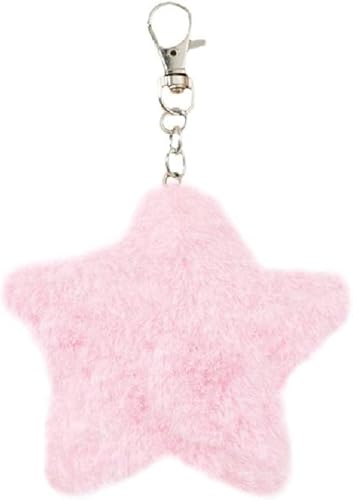 Gowxs Fünfzackiger Stern Anhänger Schlüsselanhänger Entzückende Plüsch Ornament Anhänger Nette Auto Schlüsselanhänger Rucksack Dekoration Handtasche Charm Stern Schlüsselanhänger Rosa von Gowxs