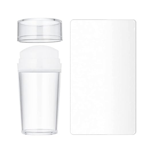 Transparenter Nagelkunst-Stempel, französische Spitze, Nagelwerkzeug-Set, Silikon-Stempelgelee mit Schaber, Nagelhalter zum Malen von Nägeln, Werkzeugen, Nagelkunst von Gowxs