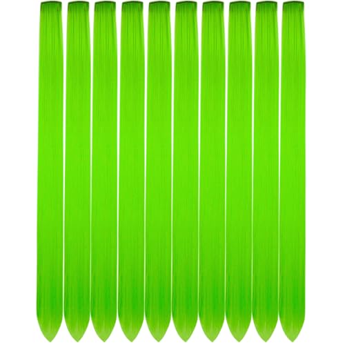 Clip-in-Haarverlängerung, Smaragdgrün, farbig, glatt, Kunsthaar, für Kinder, Damen, Party, Festival, 55,9 cm Clip-in-Haarverlängerung, Smaragdgrün, farbig, glatt, Kunsthaar, für Kinder, Damen, Party, Festival, 55,9 cm von Gozill