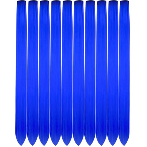 Gozill Haarverlängerung, blau, mit Clip, glatt, bunt, für Kinder, Frauen, Partys, Festivals, 55,9 cm, Blau, 55,9 cm Gozill Haarverlängerung, blau, mit Clip, glatt, bunt, für Kinder, Frauen, Partys, Festivals, 55,9 cm, Blau, 55,9 cm von Gozill