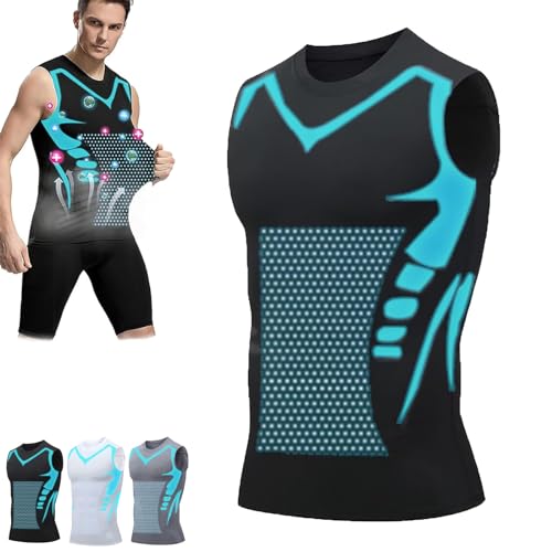 Aktivheld Abnehmweste, Vitalvest Abnehmweste, Vitalvest Slimming Vest, 2024 New Version Ionic Shaping Vest For Men (Black Blue, M) von Gqiwub