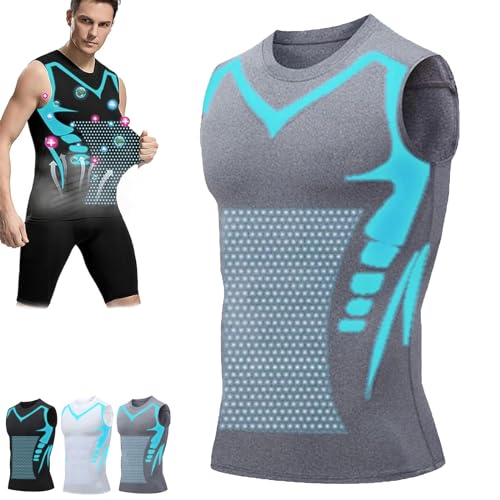 Aktivheld Abnehmweste, Vitalvest Abnehmweste, Vitalvest Slimming Vest, 2024 New Version Ionic Shaping Vest For Men (Grey Blue, L) von Gqiwub